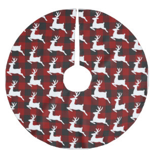 Jupon De Sapin En Polyester Brossé Carreaux et cerf 