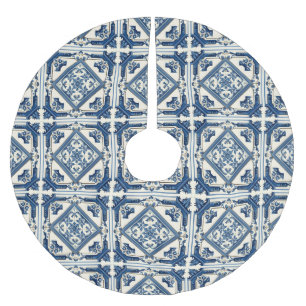 Jupon De Sapin En Polyester Brossé Carrelage méditerranéen, Portugais, Azulejo, Majol