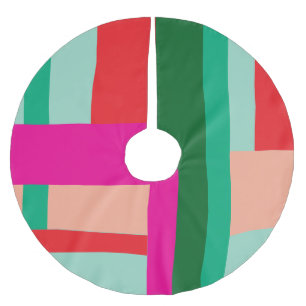Jupon De Sapin En Polyester Brossé Carte de Noël à blocs de couleurs