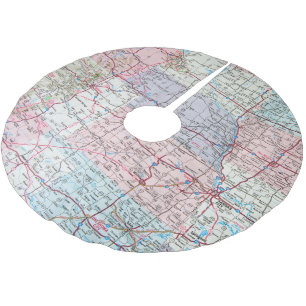 Jupon De Sapin En Polyester Brossé Carte routière Midwest America