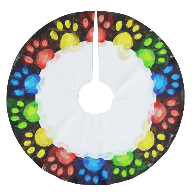 Jupon De Sapin En Polyester Brossé Cercle des pattes de chat (Devant)