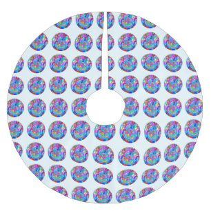 Jupon De Sapin En Polyester Brossé cercles d'amour super hippie