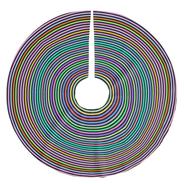 Jupon De Sapin En Polyester Brossé Cercles/motif multicolores d'anneaux (Devant)