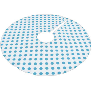 Jupon De Sapin En Polyester Brossé Cercles Pois bleu paon