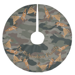 Jupon De Sapin En Polyester Brossé Chasseurs Cerf et Camo VOTRE NOM Arbre Jupe