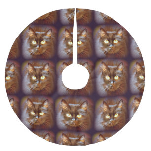 Jupon De Sapin En Polyester Brossé chats noirs