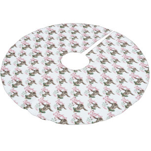 Jupon De Sapin En Polyester Brossé CHÈQUE Souhaits de Noël Bébé Chèvre Baisers Basc
