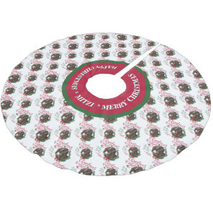 Jupon De Sapin En Polyester Brossé CHÈQUE voeux de Noël Bébé Chèvre Baisers Nubian