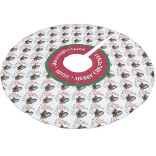 Jupon De Sapin En Polyester Brossé CHÈQUE voeux de Noël Bébé Chèvre Baisers Nubiens
