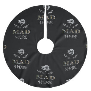 Jupon De Sapin En Polyester Brossé Cheshire Chat Mad Alice Black Tree Jupe