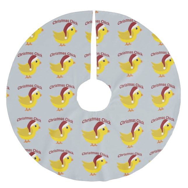 Jupon De Sapin En Polyester Brossé Chick de Noël (Devant)