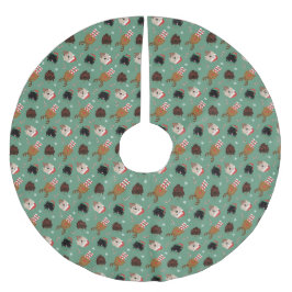 Jupon De Sapin En Polyester Brossé Chiens de Noël Goldendoodle