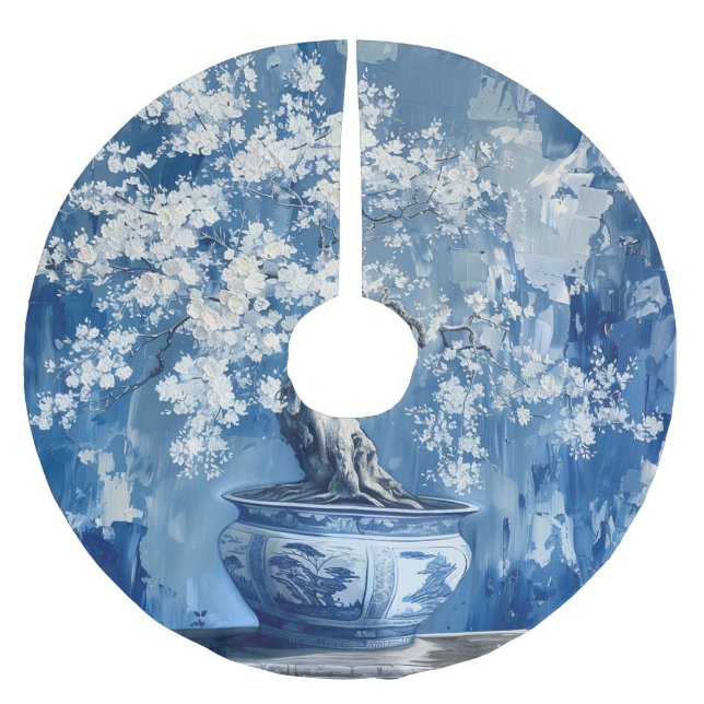Jupon De Sapin En Polyester Brossé Chine Chinoiserie Cerise (Devant)