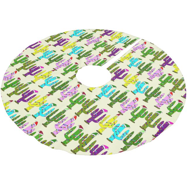 Jupon De Sapin En Polyester Brossé Christmas Cactus (Angle)