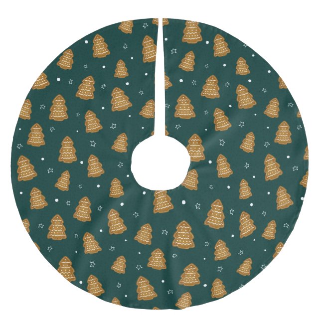 Jupon De Sapin En Polyester Brossé Christmas Gingerbread Trees (Devant)