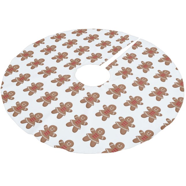 Jupon De Sapin En Polyester Brossé Christmas Gingerbread Women (Angle)