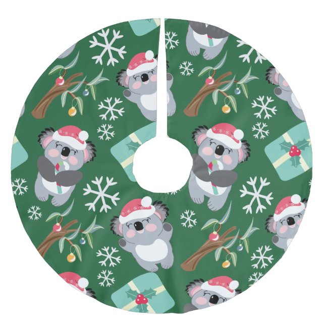 Jupon De Sapin En Polyester Brossé Christmas Koala (Devant)