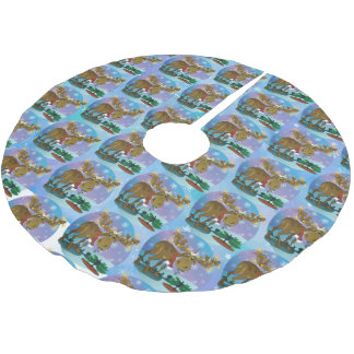 Jupon De Sapin En Polyester Brossé Christmas Moose