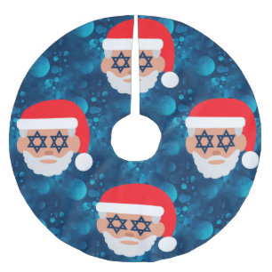 Jupon De Sapin En Polyester Brossé christmukkah père Noël emoji