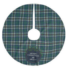 Jupon De Sapin En Polyester Brossé Classic Green Tartan Plaid Custom Tree Skirt