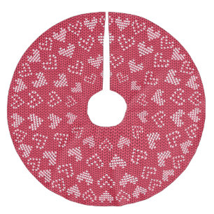 Jupon De Sapin En Polyester Brossé Coeur d'amour Douille de Noël moche