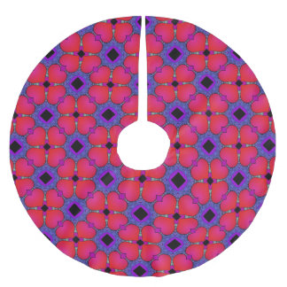 Jupon De Sapin En Polyester Brossé Cœurs