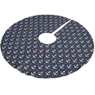 Jupon De Sapin En Polyester Brossé Coeurs et motif d'Ancres