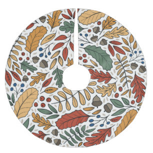 Jupon De Sapin En Polyester Brossé Conception de Carré feuille couleur automne