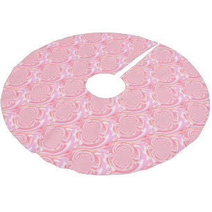 Jupon De Sapin En Polyester Brossé Conception fractale moderne rose et rouge