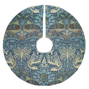 Jupon De Sapin En Polyester Brossé Conception tissée de paon et de dragon de William