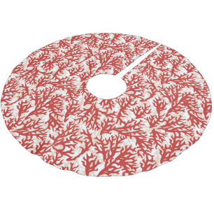 Jupon De Sapin En Polyester Brossé Corail rouge Motif 2