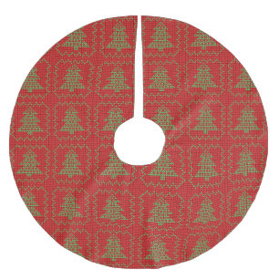 Jupon De Sapin En Polyester Brossé Cosy sapin de Noël affreux pull à damiers motif