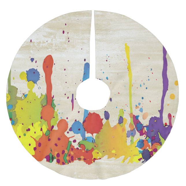 Jupon De Sapin En Polyester Brossé COULEUR FUNNY SPLASH II + votre backgr. & idées (Devant)