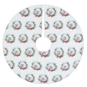 Jupon De Sapin En Polyester Brossé Coupe festive de gerbes de Noël maltaises