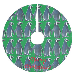 Jupon De Sapin En Polyester Brossé Couple de pingouin Inséparable Thunder_Cove