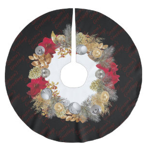 Jupon De Sapin En Polyester Brossé Couronne NOIRE de Noël