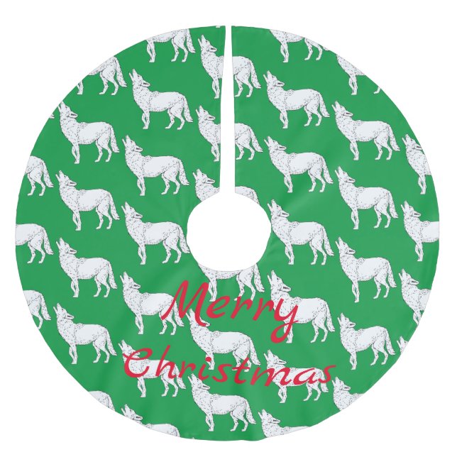 Jupon De Sapin En Polyester Brossé Coyote Howling Thunder_Cove (Devant)