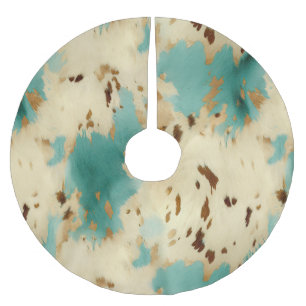 Jupon De Sapin En Polyester Brossé Crème Turquoise Gold Southwest Cowhide