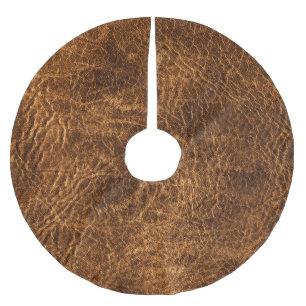 Jupon De Sapin En Polyester Brossé Cuir Brown foncé riche