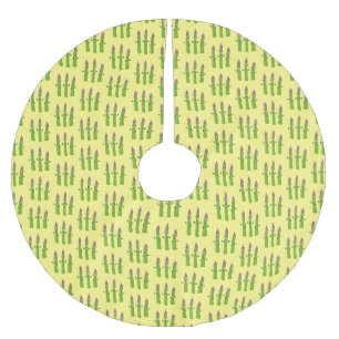 Jupon De Sapin En Polyester Brossé Cute asperges chantant un trio végétal dessin anim