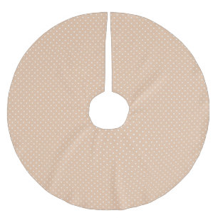 Jupon De Sapin En Polyester Brossé Cute beige tan et blanc polka motif élégant