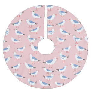 Jupon De Sapin En Polyester Brossé Cute Cartoon Mouettes Motif sans couture