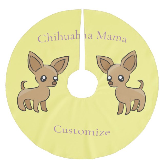 Jupon De Sapin En Polyester Brossé Cute Chihuahua Mama Art Thunder_Cove (Devant)