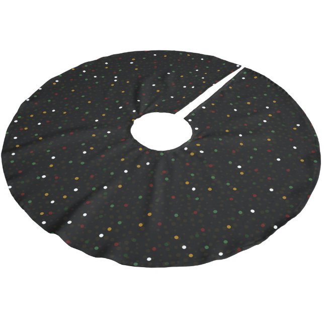 Jupon De Sapin En Polyester Brossé Cute Festive Moderne Colorée Étincelles Parties sc (Angle)