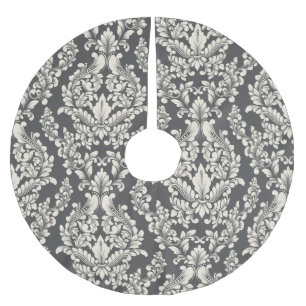 Jupon De Sapin En Polyester Brossé Damas noir/blanc