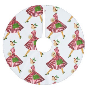 Jupon De Sapin En Polyester Brossé dame de noël