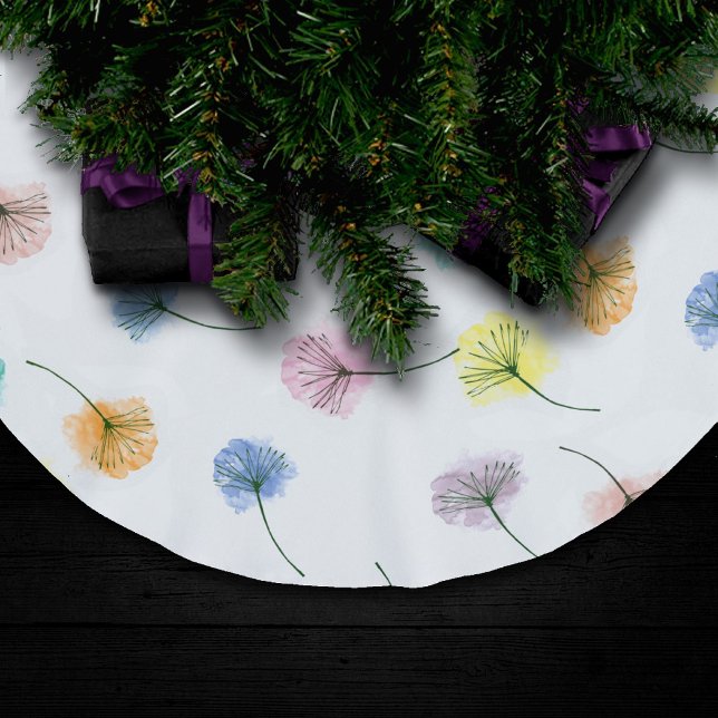 Jupon De Sapin En Polyester Brossé Dansons | Motif floral aquarelle (Créateur téléchargé)