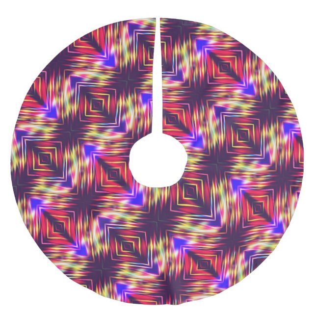 Jupon De Sapin En Polyester Brossé De jolies lignes abstraites colorées jettent oreil (Devant)