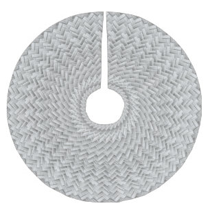 Jupon De Sapin En Polyester Brossé Déco de Noël, tissage géométrique gris argent