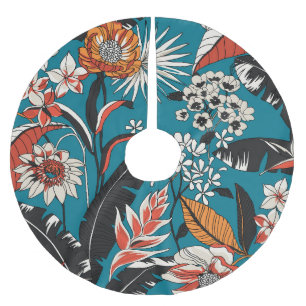 Jupon De Sapin En Polyester Brossé Déco florale artistique : Motif Vintage sans coutu